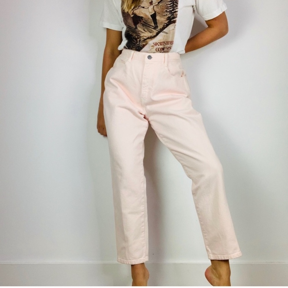 Vintage Blush Pink High Rise Bill Blass Mom Jeans